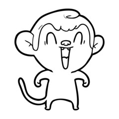 cartoon laughing monkey