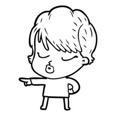 cartoon woman with eyes shut