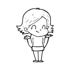 cartoon friendly girl