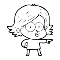 cartoon girl pouting
