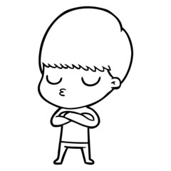 cartoon calm boy