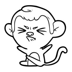 Fototapeta premium cartoon angry monkey