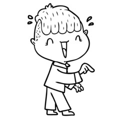 cartoon happy boy surprised