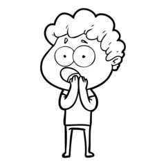 cartoon man gasping in surprise