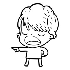 cartoon woman talking