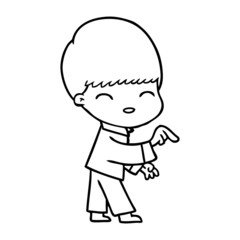happy cartoon boy