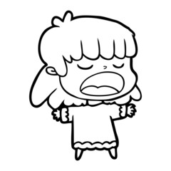 cartoon woman talking loudly