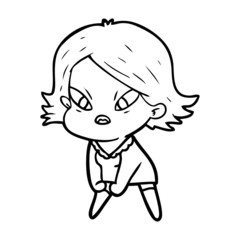 Obraz premium cartoon stressed woman