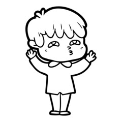 Obraz premium cartoon curious man