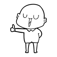 Obraz premium happy cartoon bald man