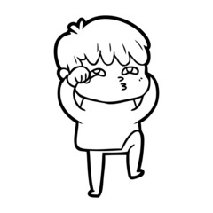 Fototapeta premium cartoon curious man