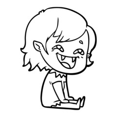 cartoon laughing vampire girl