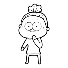 Obraz premium cartoon happy old woman