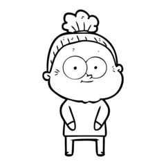 cartoon happy old woman