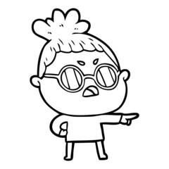 cartoon annoyed woman