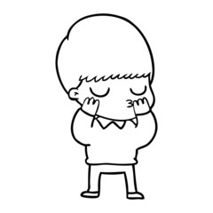 cartoon calm boy
