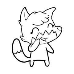 happy cartoon fox