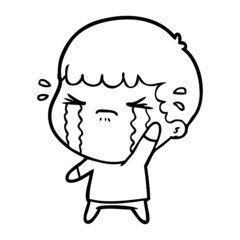 cartoon man crying