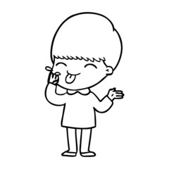 cartoon boy sticking out tongue
