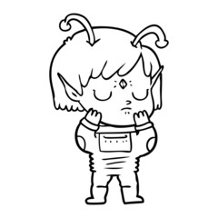 cartoon alien girl