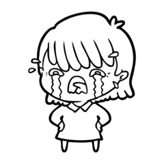 cartoon girl crying