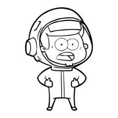 cartoon surprised astronaut