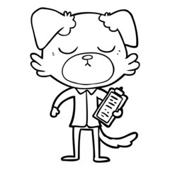 cute cartoon dog wearing office shirt