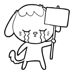 Obraz premium cartoon dog crying