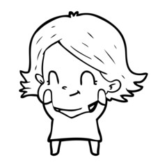 cartoon friendly girl