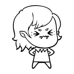 annoyed cartoon vampire girl
