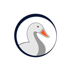 Circle duck logo template