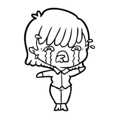 cartoon girl crying