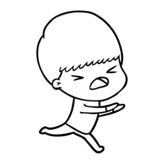 cartoon stressed man