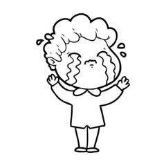 cartoon man crying