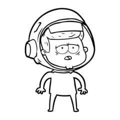 cartoon tired astronaut