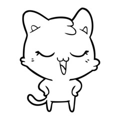 happy cartoon cat