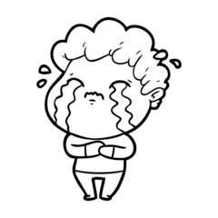 cartoon man crying