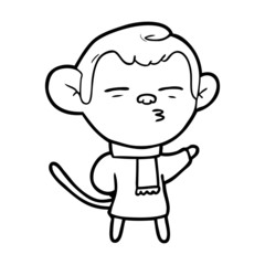 cartoon suspicious monkey