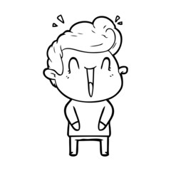 cartoon excited man