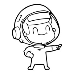 happy cartoon astronaut man