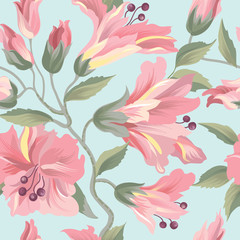 Fototapeta na wymiar Floral seamless pattern. Flower background.
