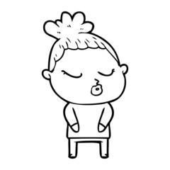 Obraz premium cartoon calm woman