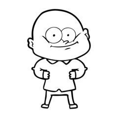 cartoon bald man staring