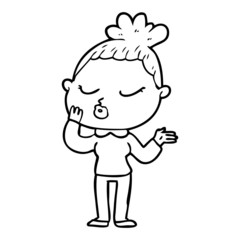 Fototapeta premium cartoon calm woman