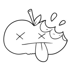 cartoon bitten apple