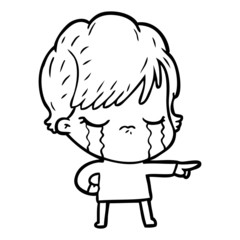 cartoon woman crying