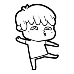 Obraz premium cartoon curious man