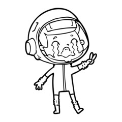 cartoon crying astronaut