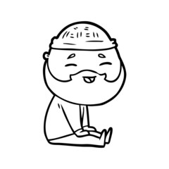 Fototapeta premium cartoon happy bearded man