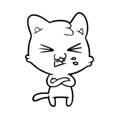 cartoon cat hissing